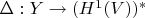$\Delta:Y\to (H^1(V))^*$