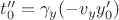 $t_0''=\gamma_y(-v_yy_0')$