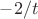$-2/t$