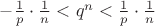 $- \frac 1 p \cdot \frac 1 n<q^n<\frac 1 p \cdot \frac 1 n$