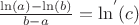$\frac{\ln(a)-\ln(b)}{b-a}=\ln^{'}(c)$
