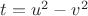 $t=u^2-v^2$