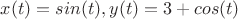 $x(t)=sin(t),  y(t)=3+cos(t)$