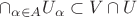 $\cap_{\alpha \in A} U_{\alpha} \subset V \cap U$