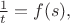 $\frac{1}{t}=f(s),$