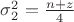 $\sigma_2^2=\frac {n+z} 4$