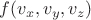 $f(v_x,v_y,v_z)$
