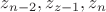 $z_{n-2}, z_{z-1}, z_n$