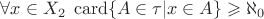 $\forall x\in X_2\;\operatorname{card}\{A\in\tau|x\in A\}\geqslant\aleph_0$