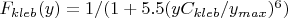 $F_{kleb}(y)=1/(1+5.5(y C_{kleb}/y_{max})^6)$