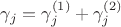 $\gamma_j = \gamma_j^{(1)}+\gamma_j^{(2)}$