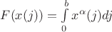 $F(x(j))=\int\limits_{0}^{b}x^\alpha (j) dj$