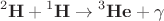 $${}^2\mathbf{H}+{}^1\mathbf{H}\rightarrow {}^3\mathbf{He}+\gamma$$