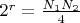 $2^r=\frac{{N_1}\ctod{N_2}}{4}$