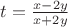 $t=\frac{x-2y}{x+2y}$