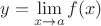 $y = \lim\limits_{x\to a}f(x)$