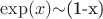 \exp(x)$\sim$(1-x)$