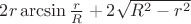 $2r\arcsin\frac{r}{R}+2\sqrt{R^2-r^2$