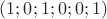 $(1;0;1;0;0;1)$