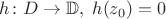 $h \colon D \to \mathbb{D}, \; h(z_0)=0$