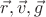 $\vec r , \vec v ,  \vec g $