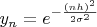 $y_n = e^{-\frac{(nh)^2}{2\sigma^2}}$