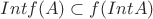 $Int f(A)\subset f( Int A)$