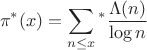 $$\pi^*(x) = \sum_{n \le x}{}^* \frac{\Lambda(n)}{\log n} $$
