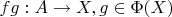 $fg:A\to X, g\in \Phi(X)$
