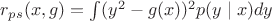 $r_{ps}(x,g)=\int\limits_{}^{} (y^2-g(x))^2 p(y \mid x) dy$