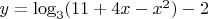 $y=\log_{3}({11+4x-x^2})-2$