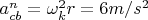 $a_{cb}^n = \omega_k^2 r = 6 m/s^2$