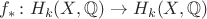 $f_{*} \colon H_k(X,\mathbb{Q}) \to H_k (X,\mathbb{Q})$