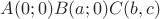 $A(0;0)B(a;0)C(b,c)$