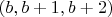 $(b,b+1,b+2)$