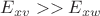 $ E_{xv}>>E_{xw}$ $ E_{xv}>>E_{xw}$