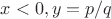 $x<0, y=p/q$