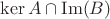 $\ker A\cap\operatorname{Im}(B)$
