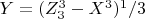 $ Y=(Z_3^3-X^3)^1/3 $