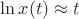 $\ln x(t) \approx t$