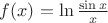 $f(x)=\ln{\frac{\sin{x}}{x}}$