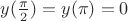 $y( \frac {\pi}{2})=y( \pi )=0$