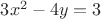 $3x^2-4y=3$