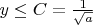 $y\le C=\frac{1}{\sqrt a}$