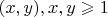 $(x,y),x,y\geqslant1$