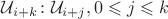 $\mathcal U_{i+k}\colon\mathcal U_{i+j},0\leqslant j\leqslant k$