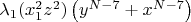 $\lambda_1(x_1^2z^2)\left(y^{N-7}+x^{N-7}\right)$
