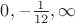 $0, -\frac{1}{12} , \infty $