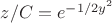 $z/C=e^{-1/2y^2}$