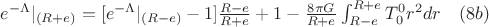 $e^{-\Lambda}|_{(R+e)}=[e^{-\Lambda}|_{(R-e)}-1]\frac{R-e}{R+e}+1-\frac{8{\pi}G}{R+e}\int_{R-e}^{R+e}T_{0}^{0}r^2dr\quad(8b)$